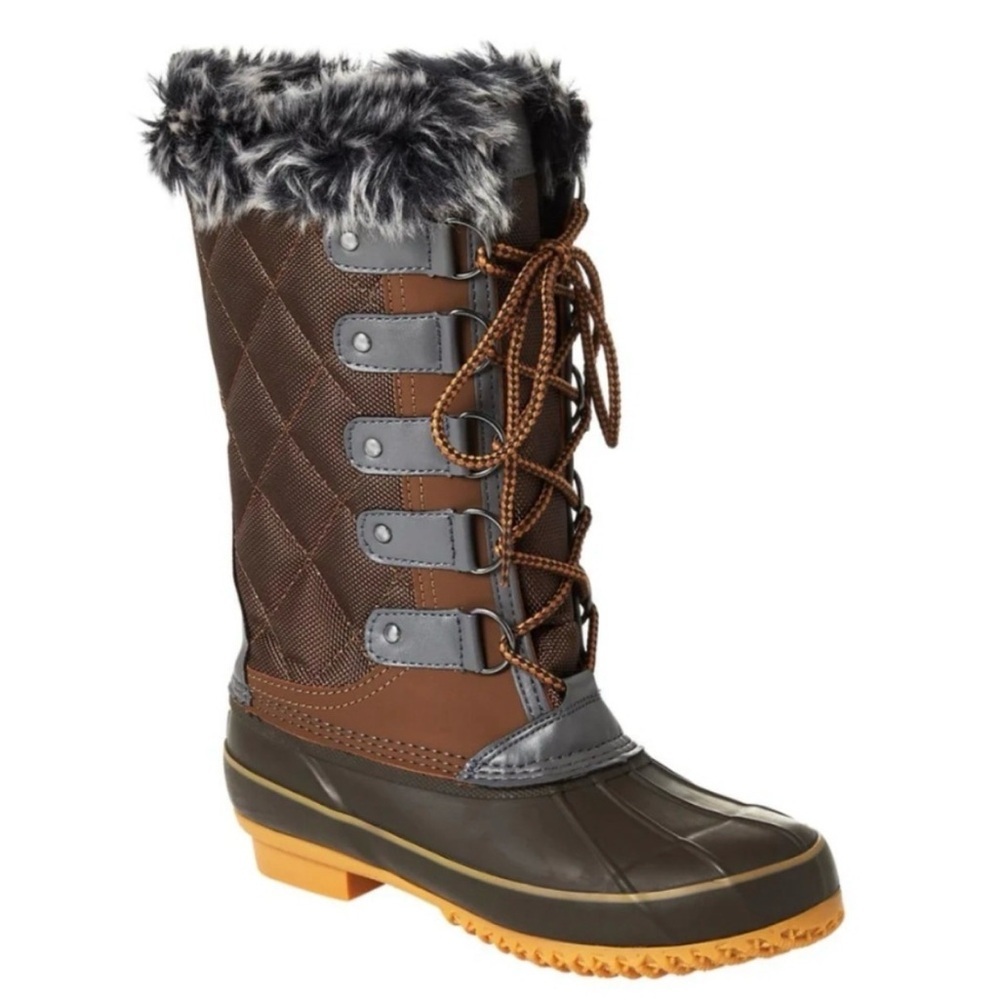 Sporto Deal Waterproof Tall Duck Faux Fur Boot Size 12 Womens NIB